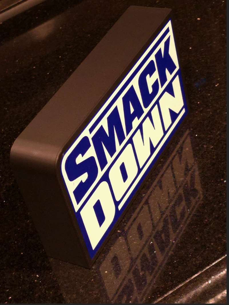 Decorative WWE Smackdown LED Lightbox Sign USB Powered Mancave Wrestling Room