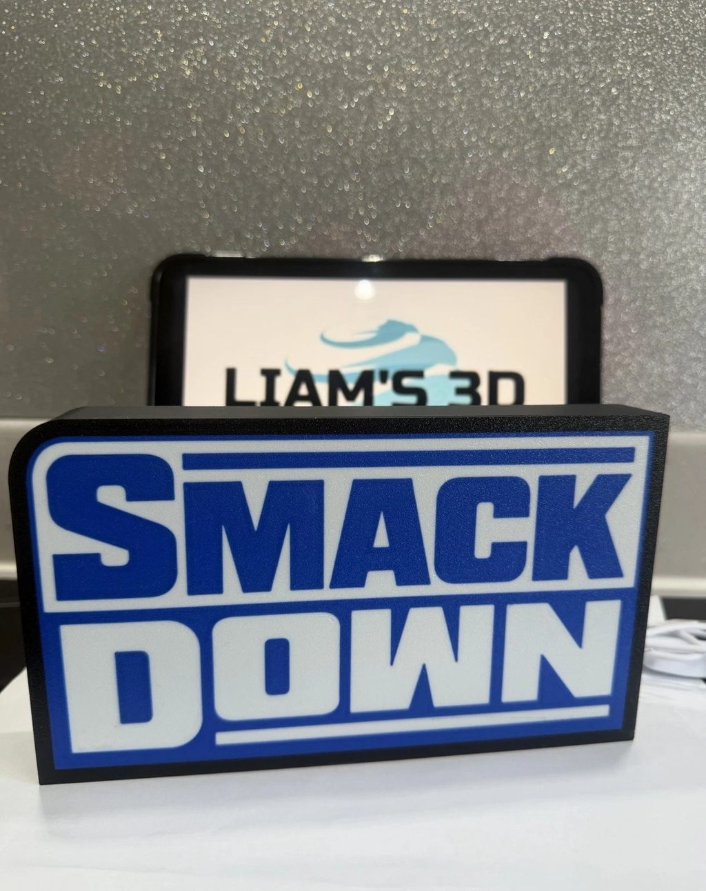Decorative WWE Smackdown LED Lightbox Sign USB Powered Mancave Wrestling Room