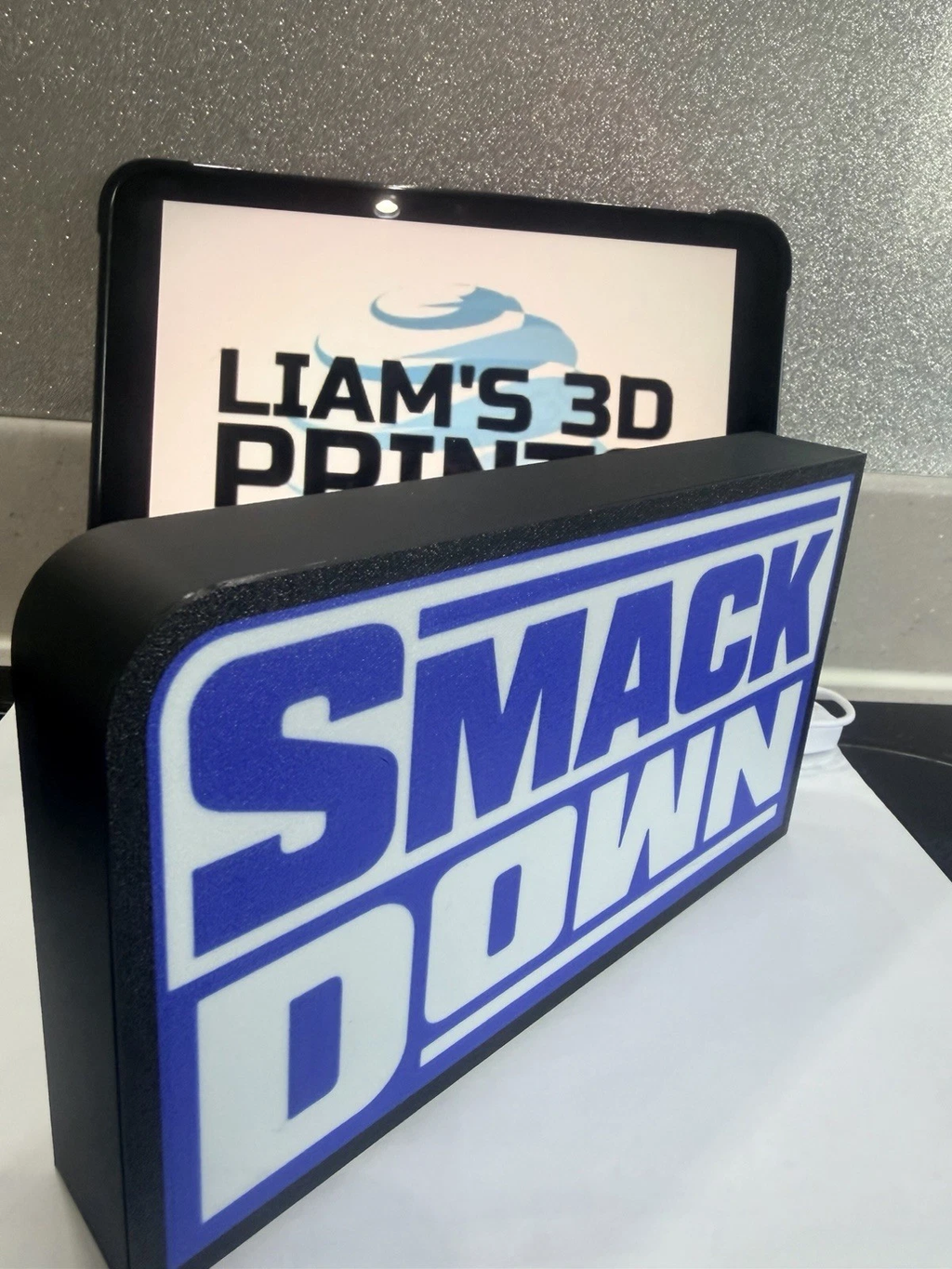 Decorative WWE Smackdown LED Lightbox Sign USB Powered Mancave Wrestling Room