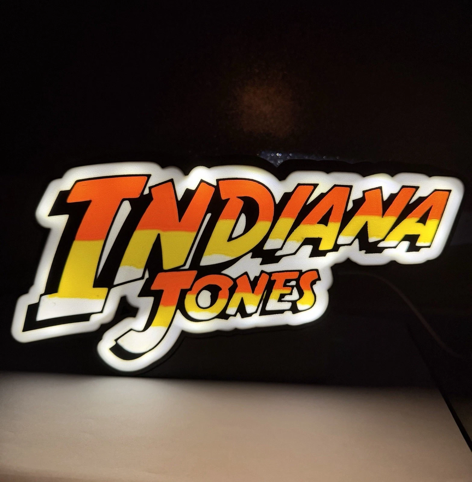 Decorative Indiana Jones LED Lightbox Sign USB Powered Mancave Room Display