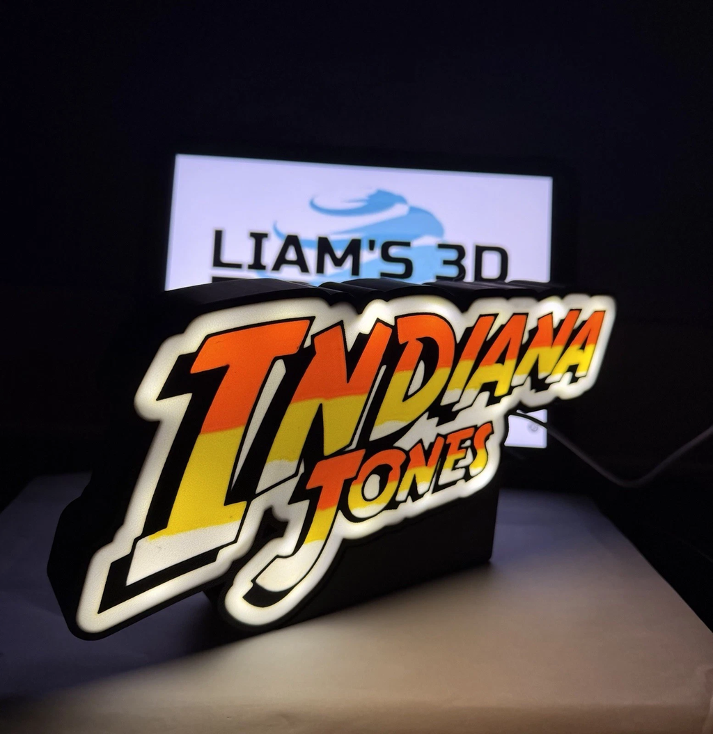 Decorative Indiana Jones LED Lightbox Sign USB Powered Mancave Room Display