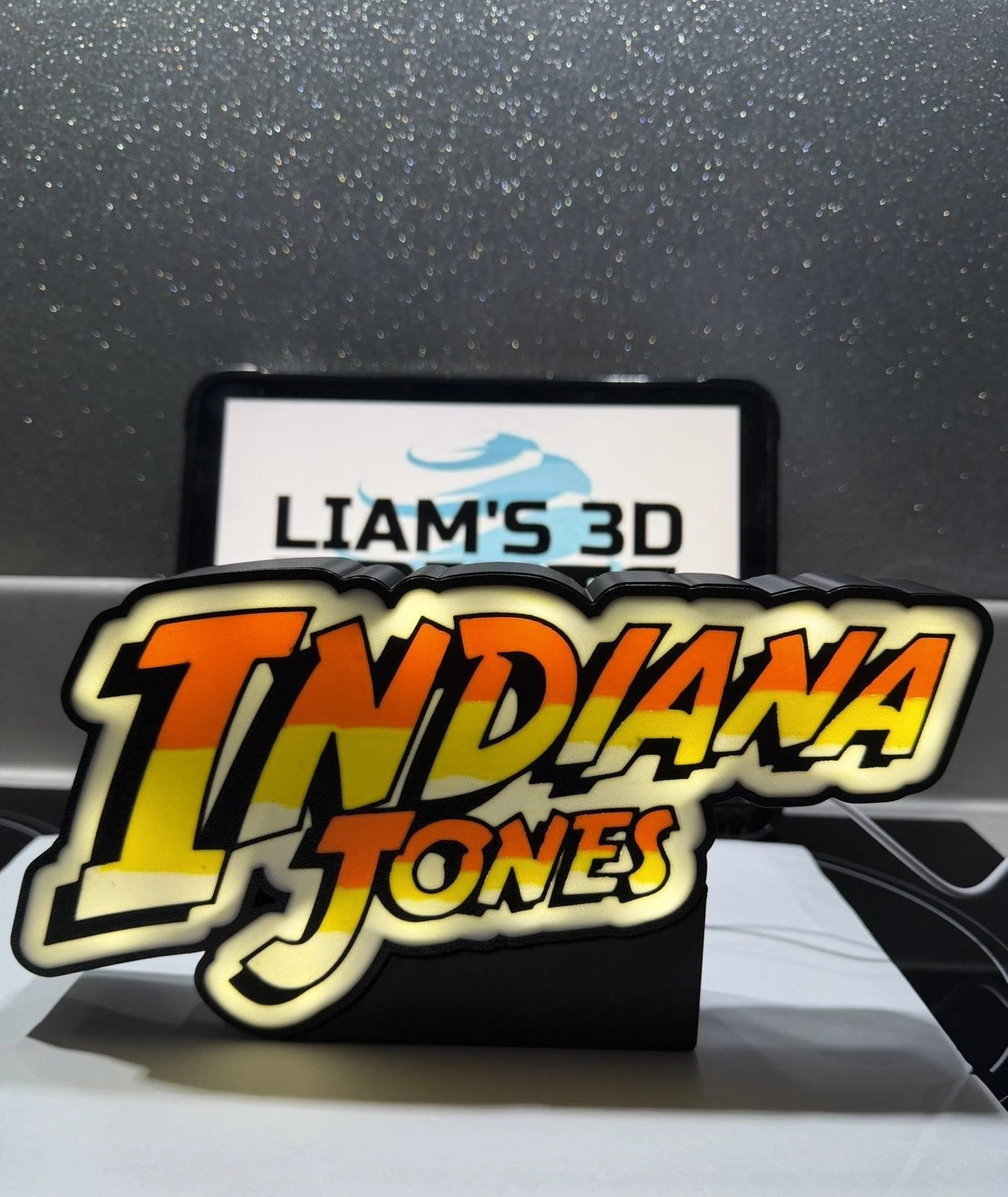 Decorative Indiana Jones LED Lightbox Sign USB Powered Mancave Room Display