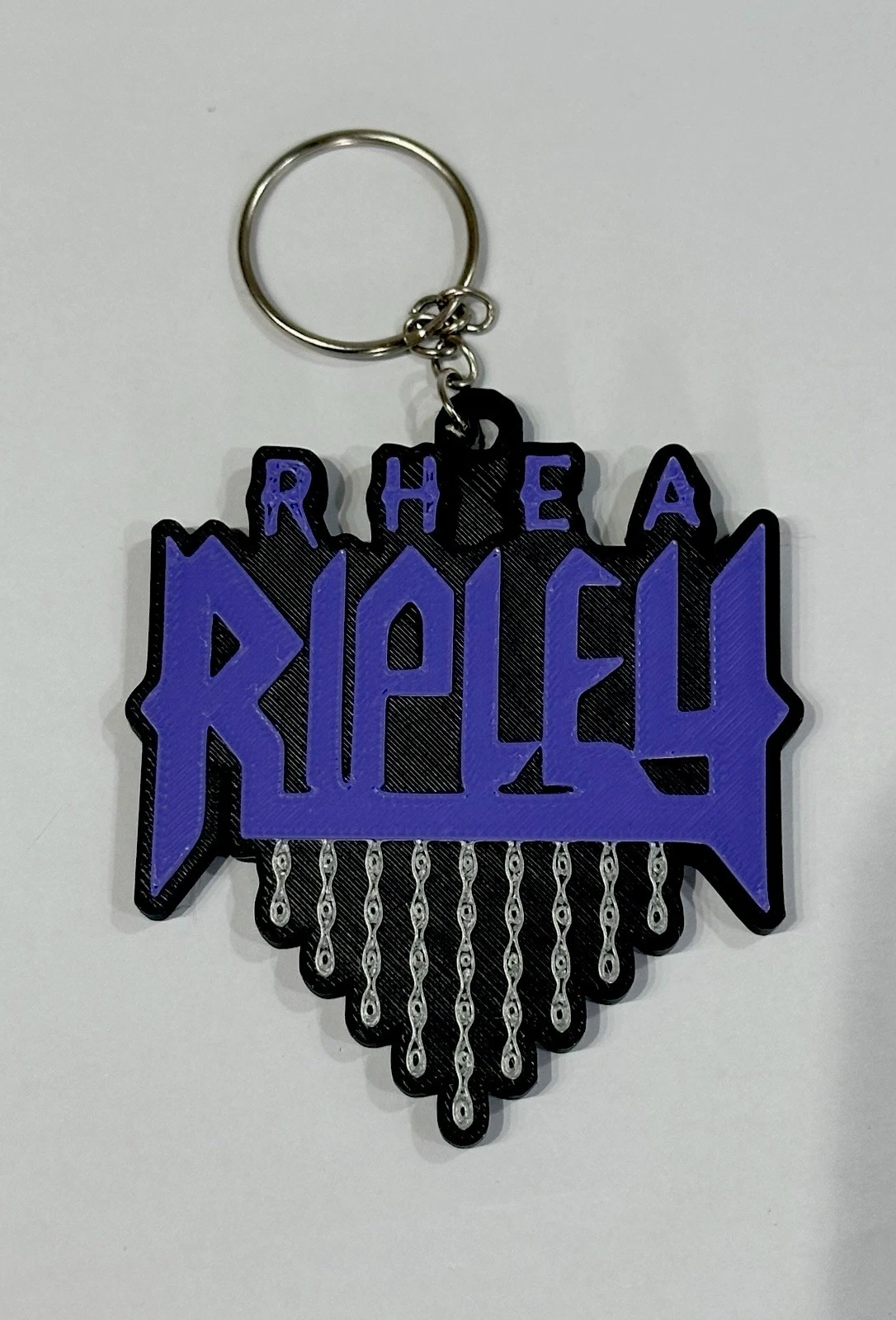 Wrestler Keyring Rhea Ripley Logo Keychain Included Keys Sign Display