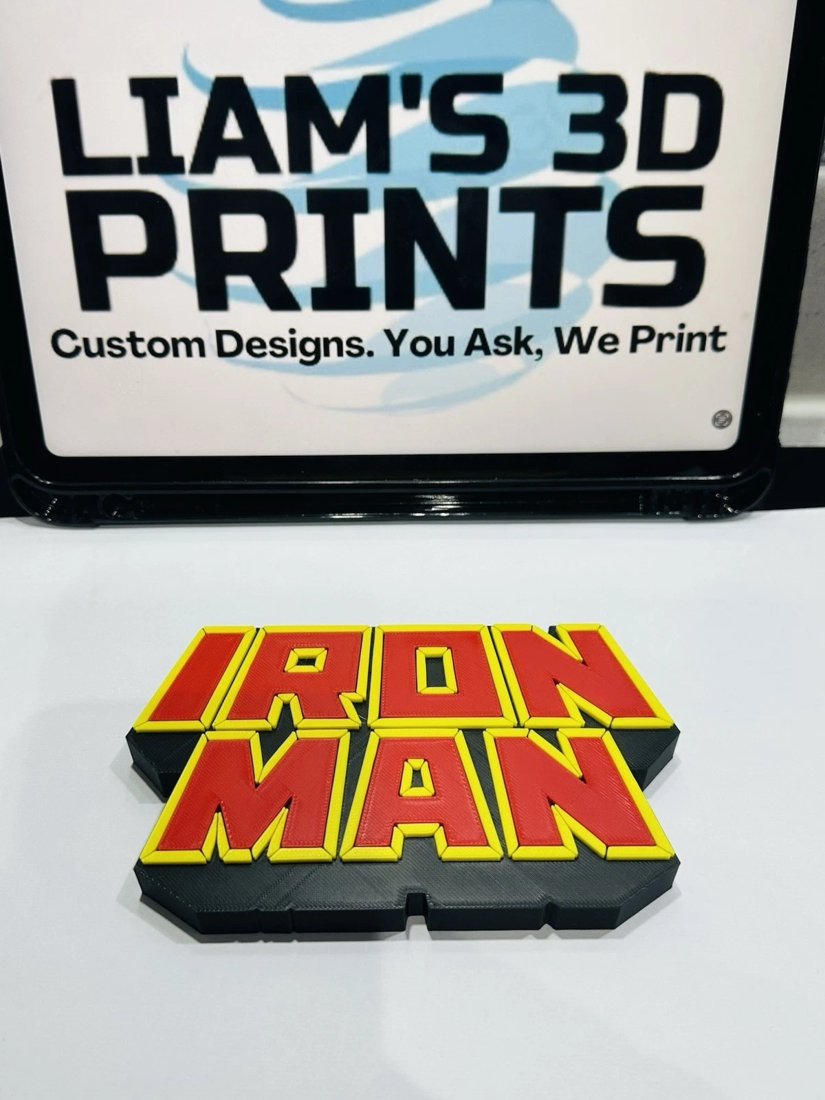 Decorative Iron Man Retro Marvel logo Film Sign Display Pops Self Standing