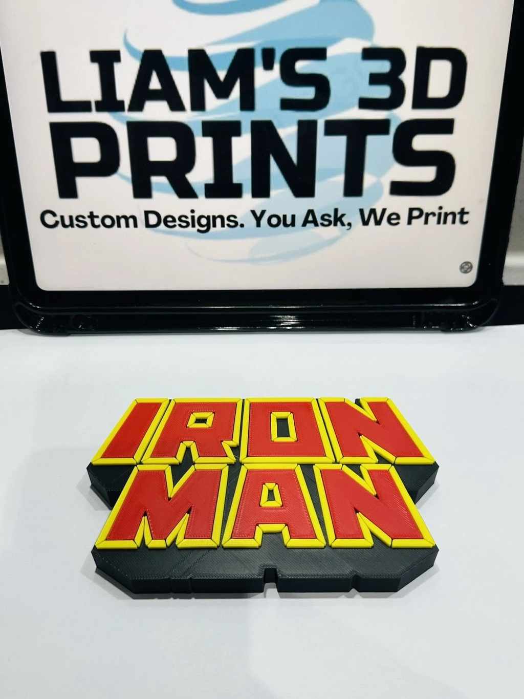 Decorative Iron Man Retro Marvel logo Film Sign Display Pops Self Standing