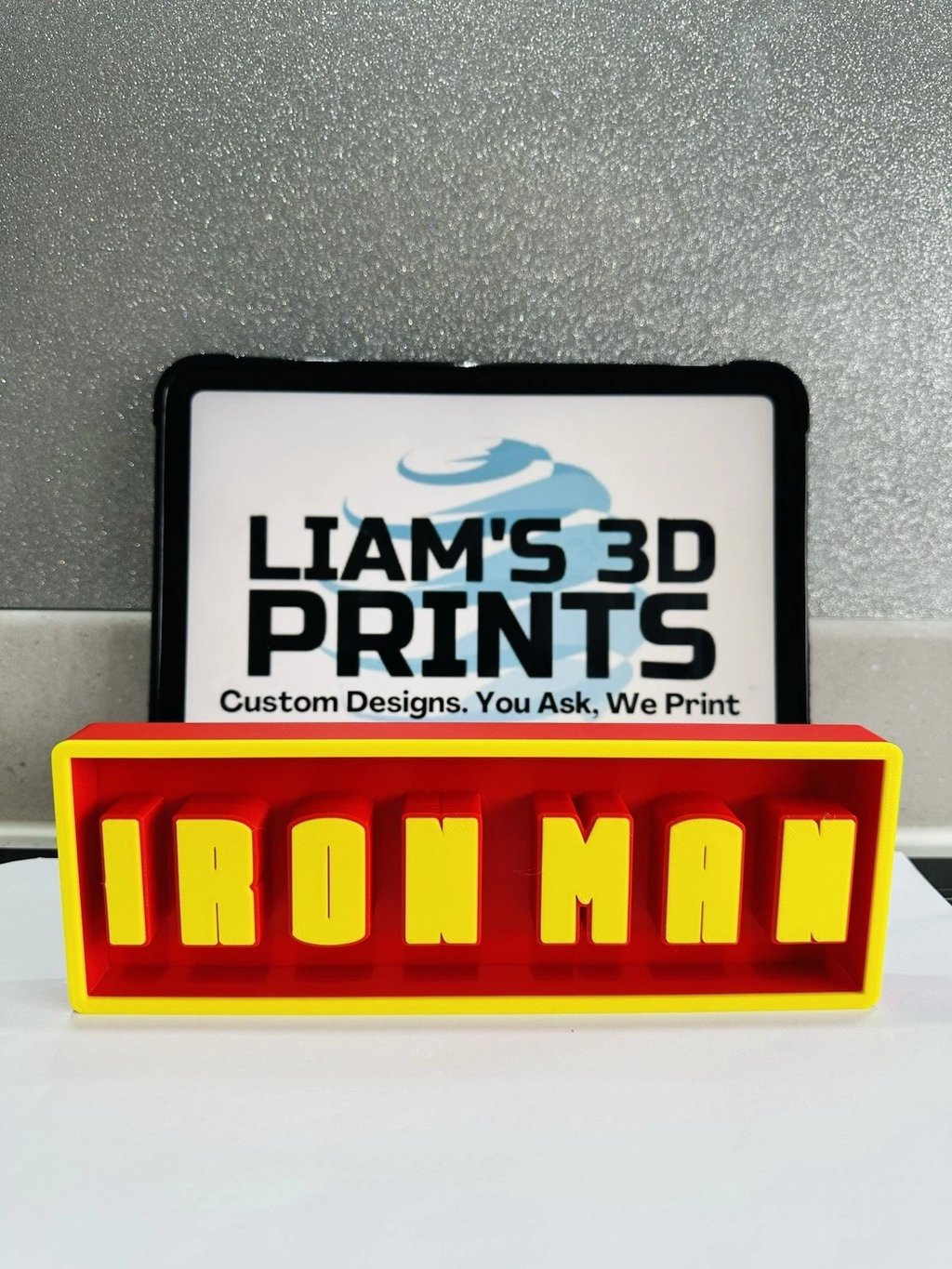 Decorative iron man marvel Film Logo Sign Display Cinema small 17.5cm Lar 22cm