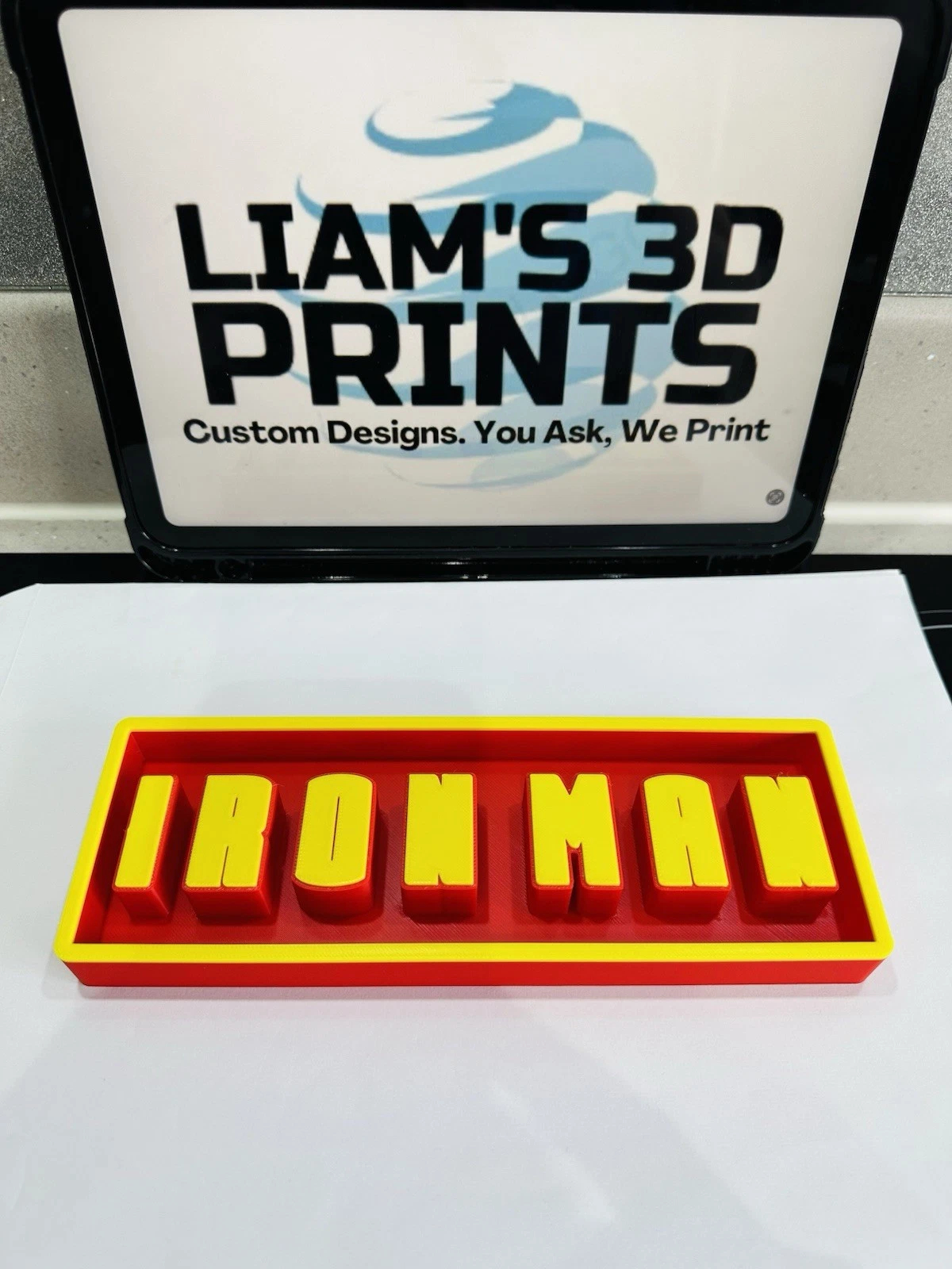 Decorative iron man marvel Film Logo Sign Display Cinema small 17.5cm Lar 22cm