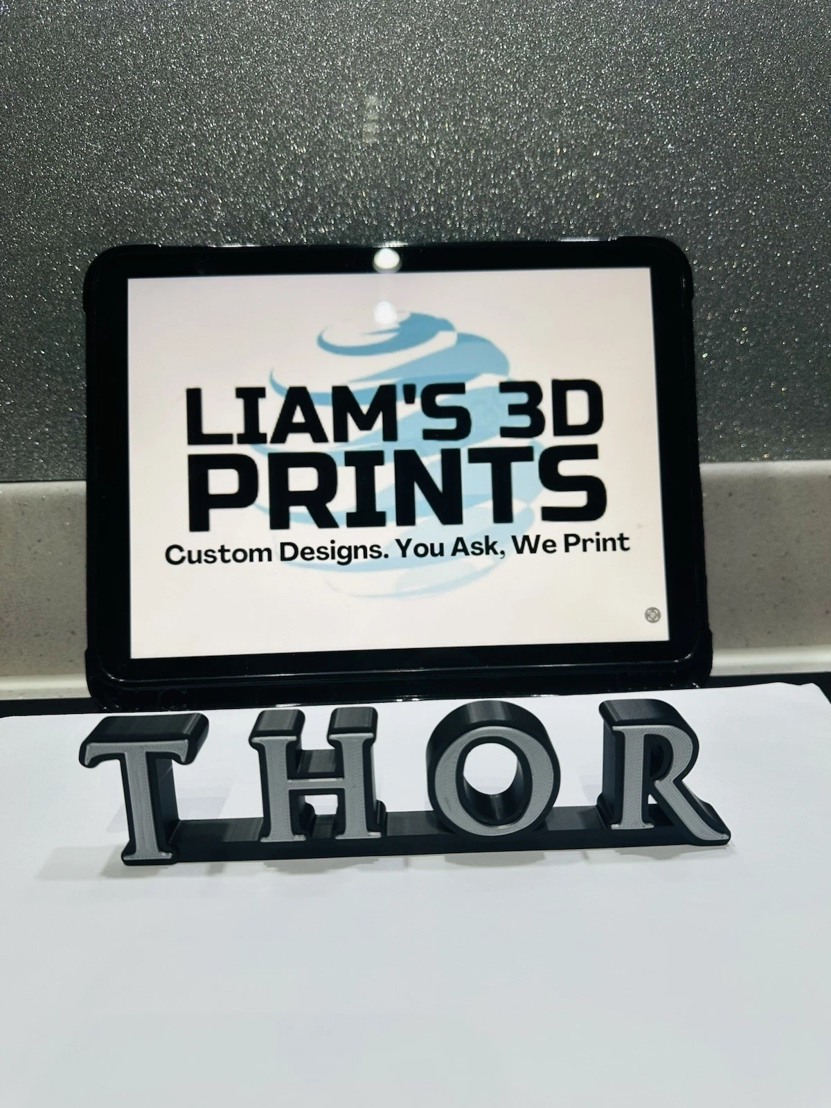 Decorative Thor Marvel 3D logo Sign Display Pops Self Standing