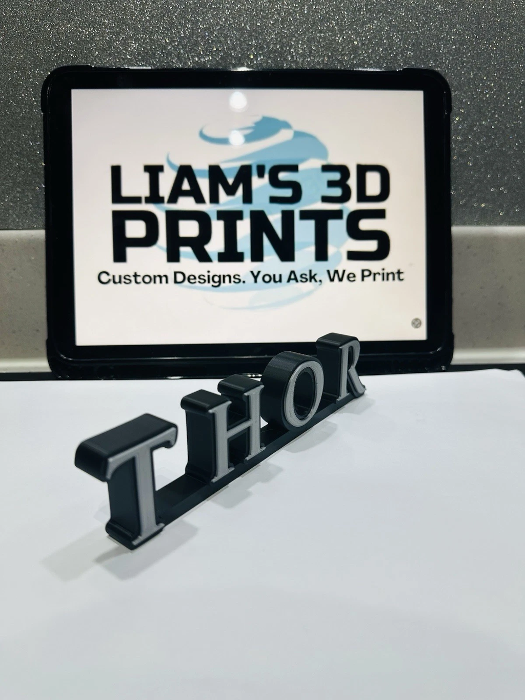 Decorative Thor Marvel 3D logo Sign Display Pops Self Standing