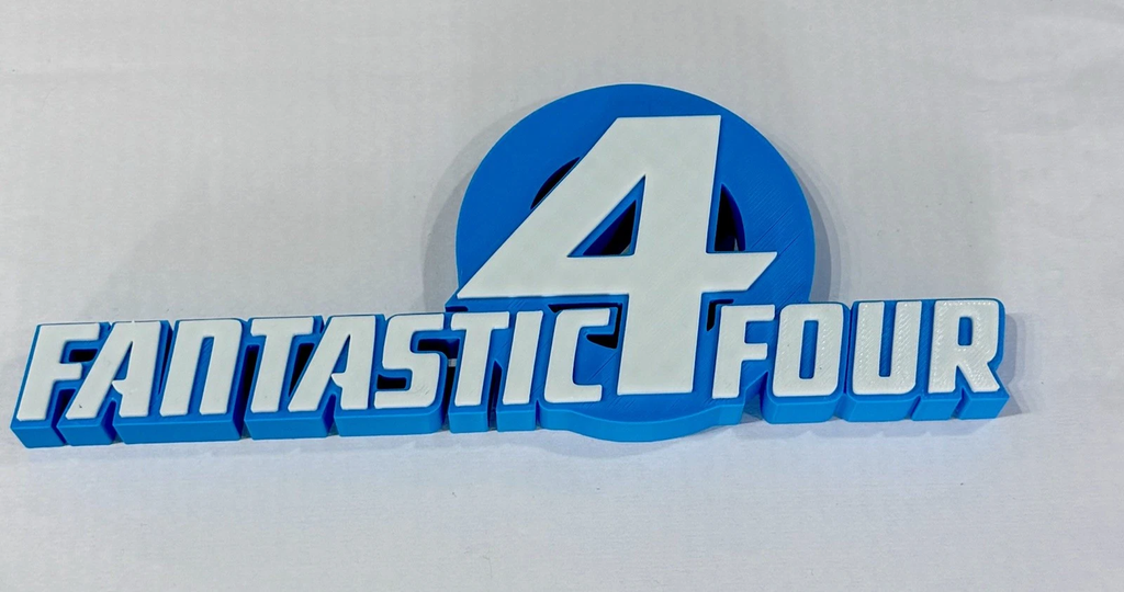 Decorative Fantastic 4 Marvel Self Standing Logo Movie Character Shelf Display