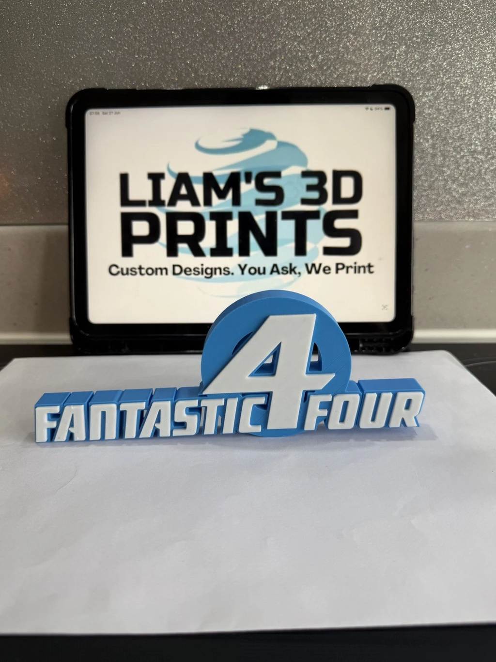 Decorative Fantastic 4 Marvel Self Standing Logo Movie Character Shelf Display