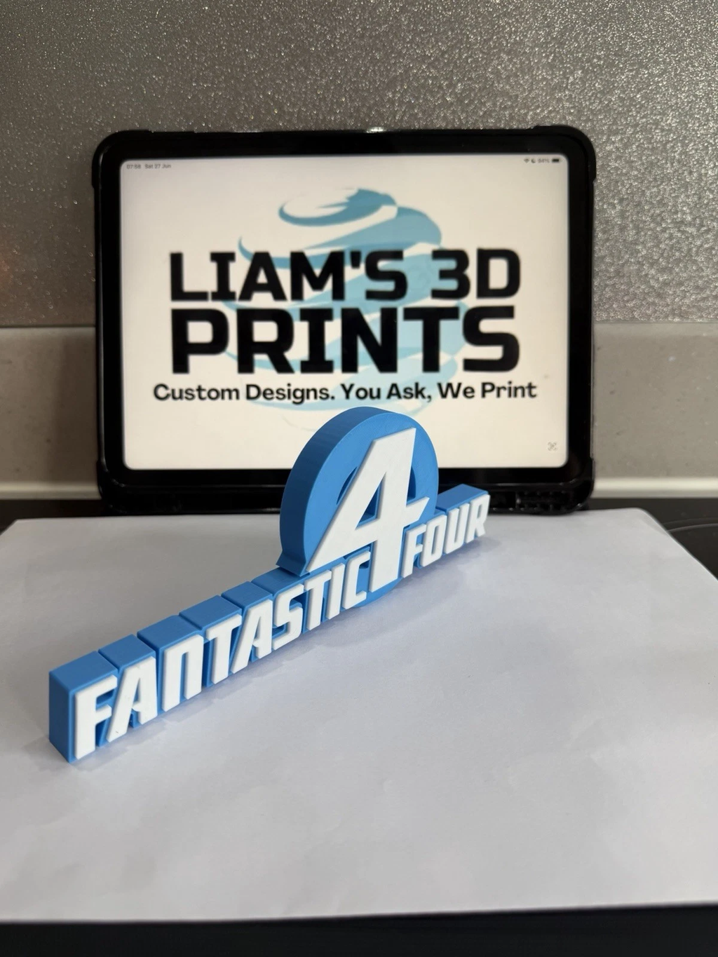 Decorative Fantastic 4 Marvel Self Standing Logo Movie Character Shelf Display