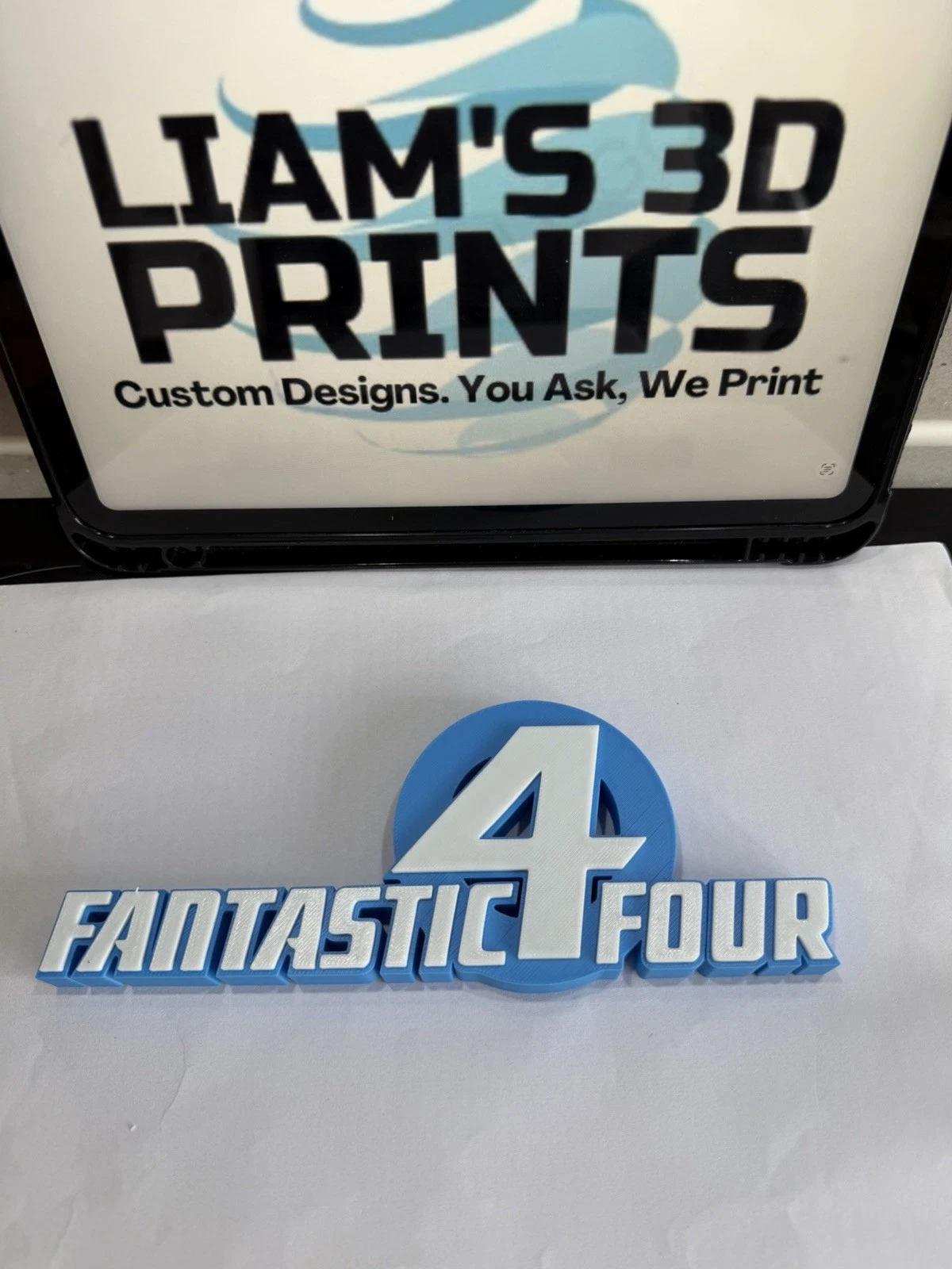 Decorative Fantastic 4 Marvel Self Standing Logo Movie Character Shelf Display