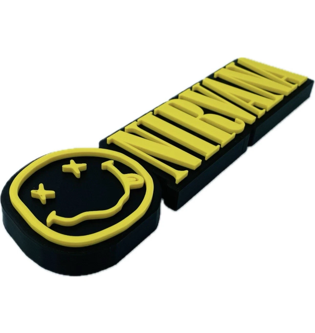 Decorative Nirvana Band Logo Self Standing 3D Print Music Sign Shelf Desk