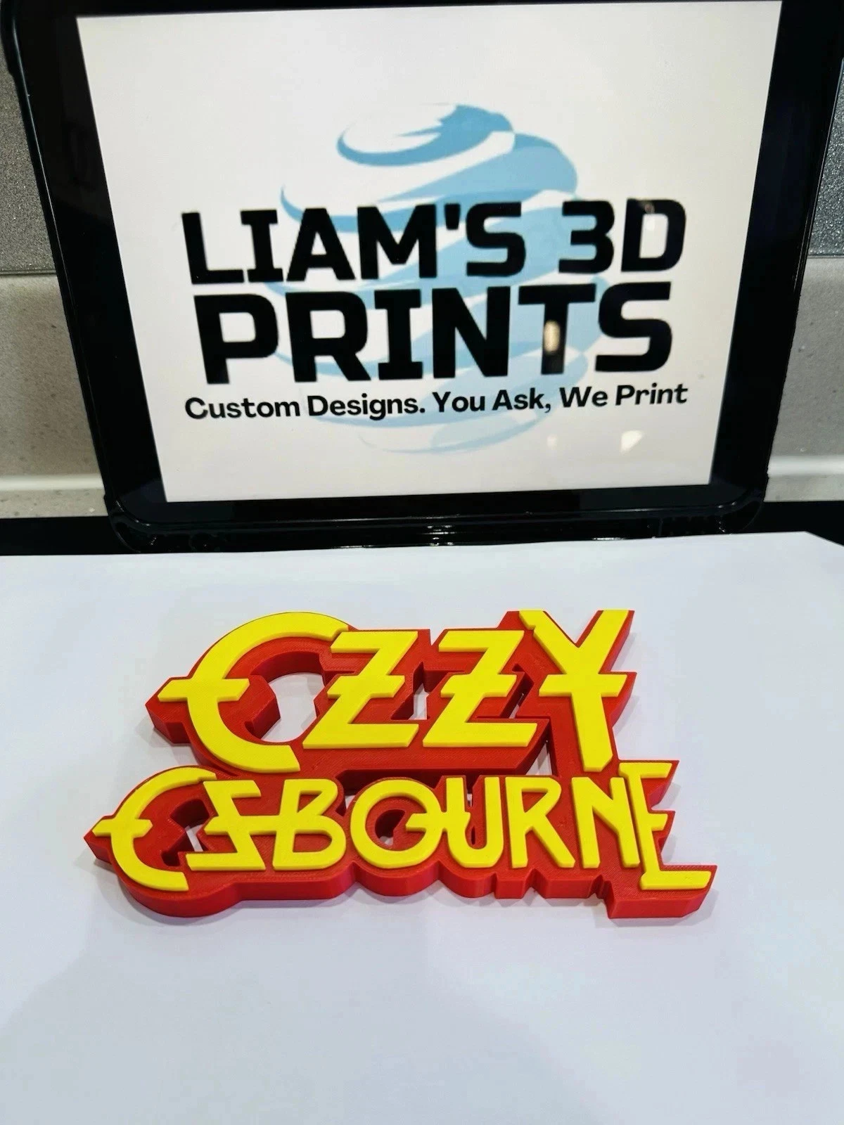 Decorative Ozzy Osbourne self standing sign logo display POP 3D music