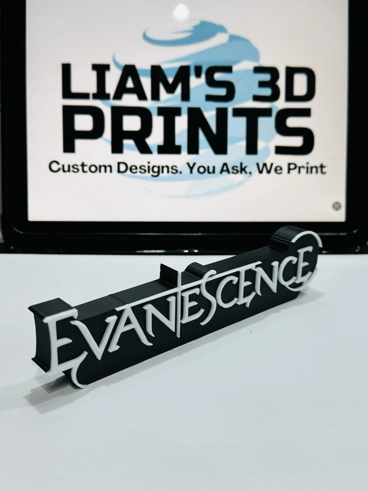 Decorative Evanescence Band Music Logo 3D Print Self Standing Display Shelf