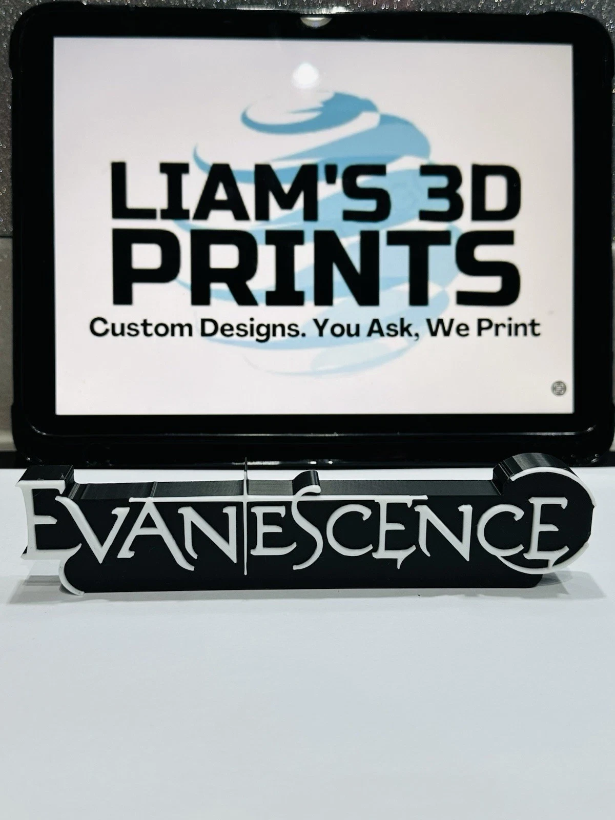 Decorative Evanescence Band Music Logo 3D Print Self Standing Display Shelf