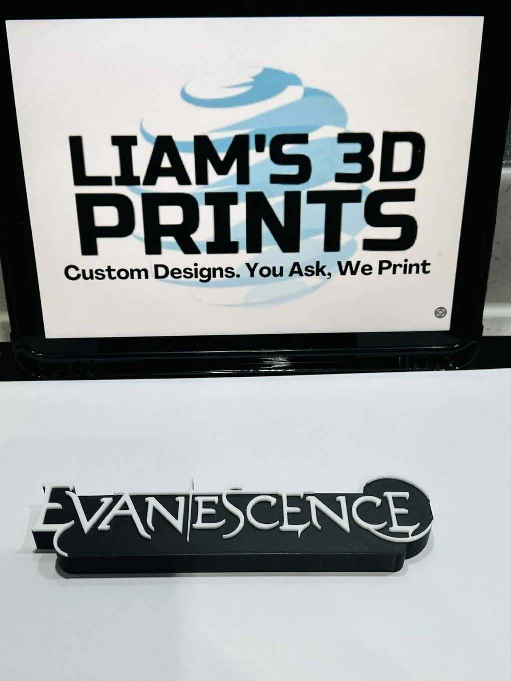 Decorative Evanescence Band Music Logo 3D Print Self Standing Display Shelf