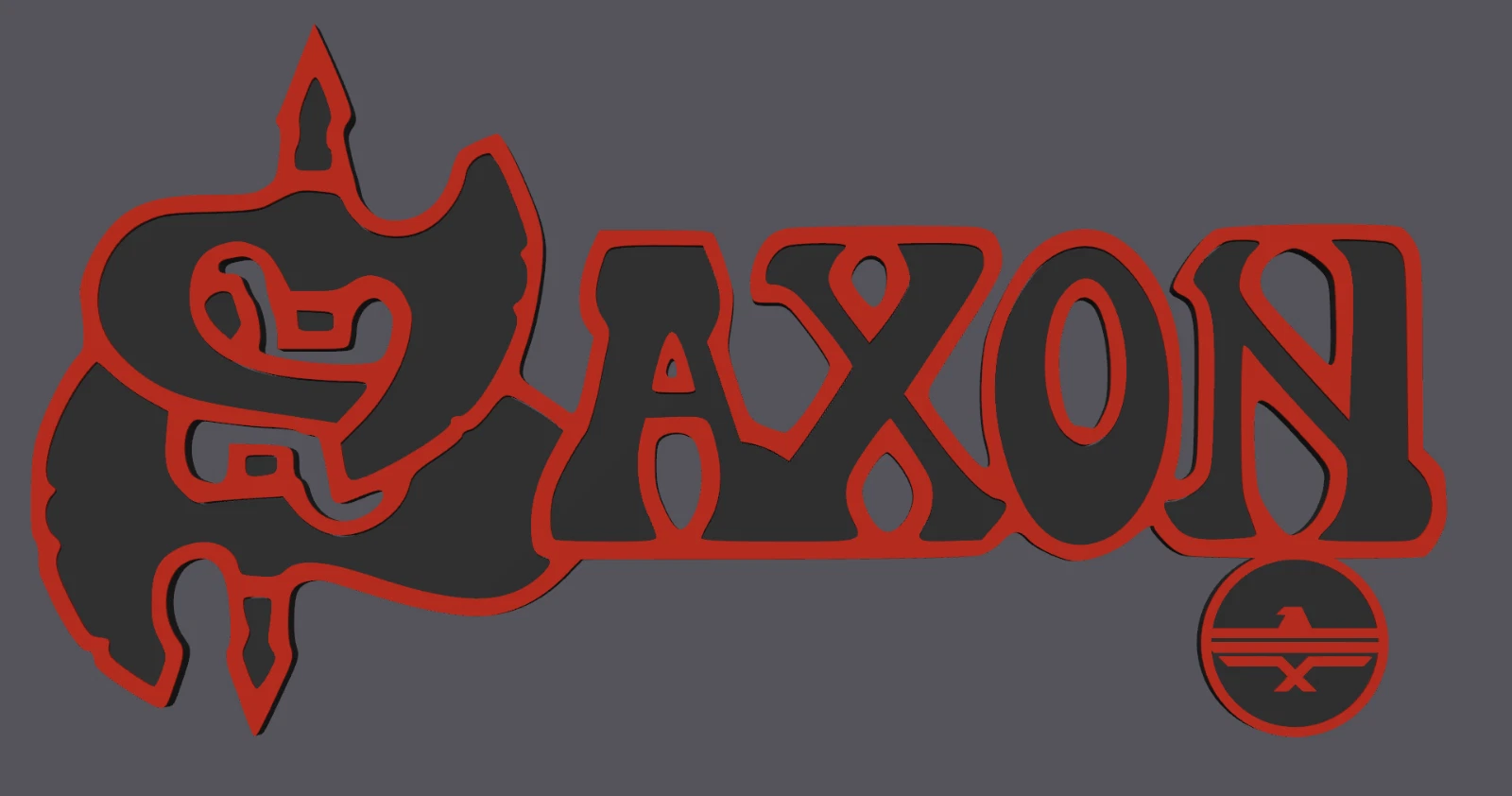 Decorative Saxon Band sign logo display POP 3D music