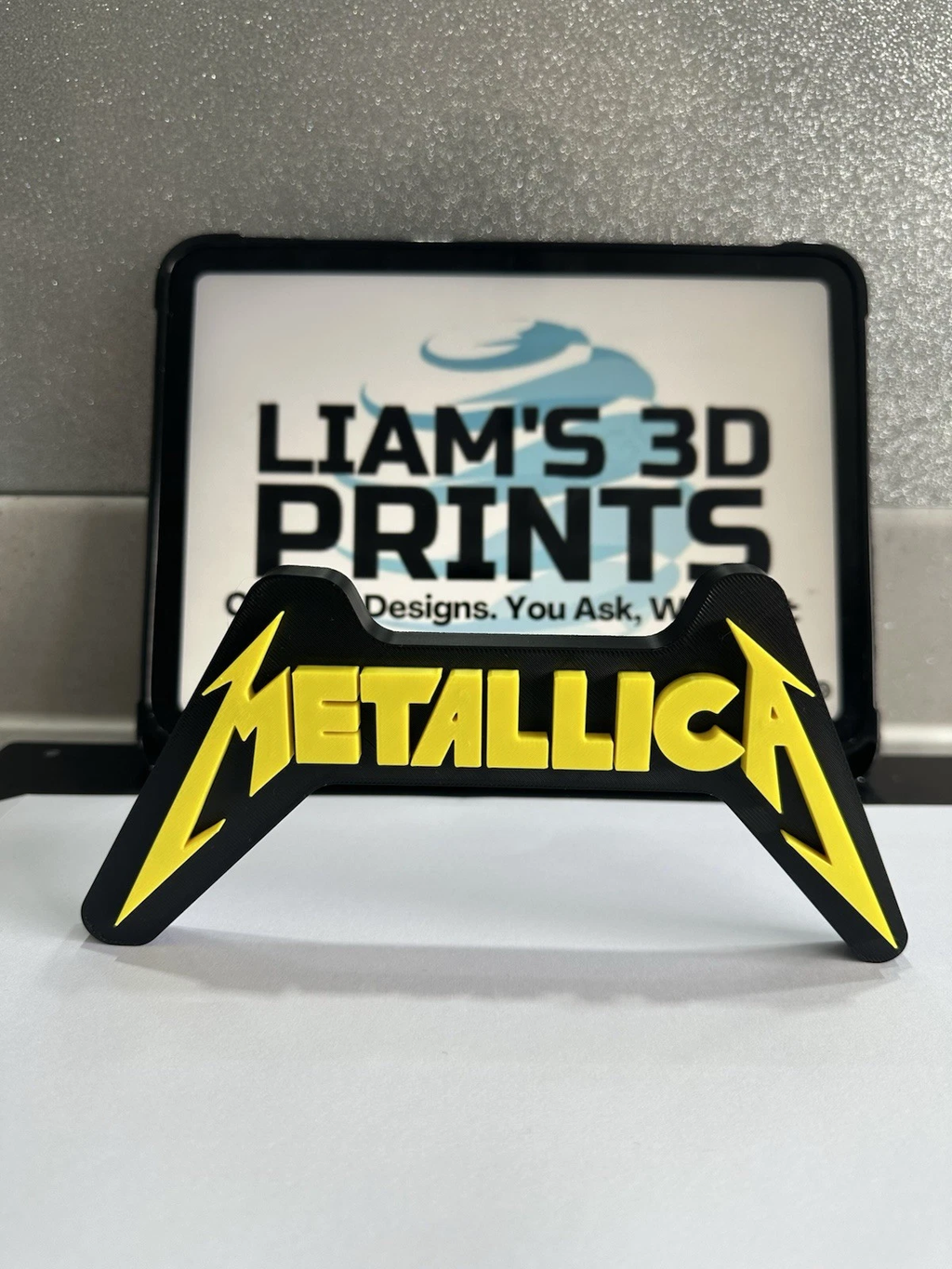 Decorative Metallica self standing sign logo display POP 3D music