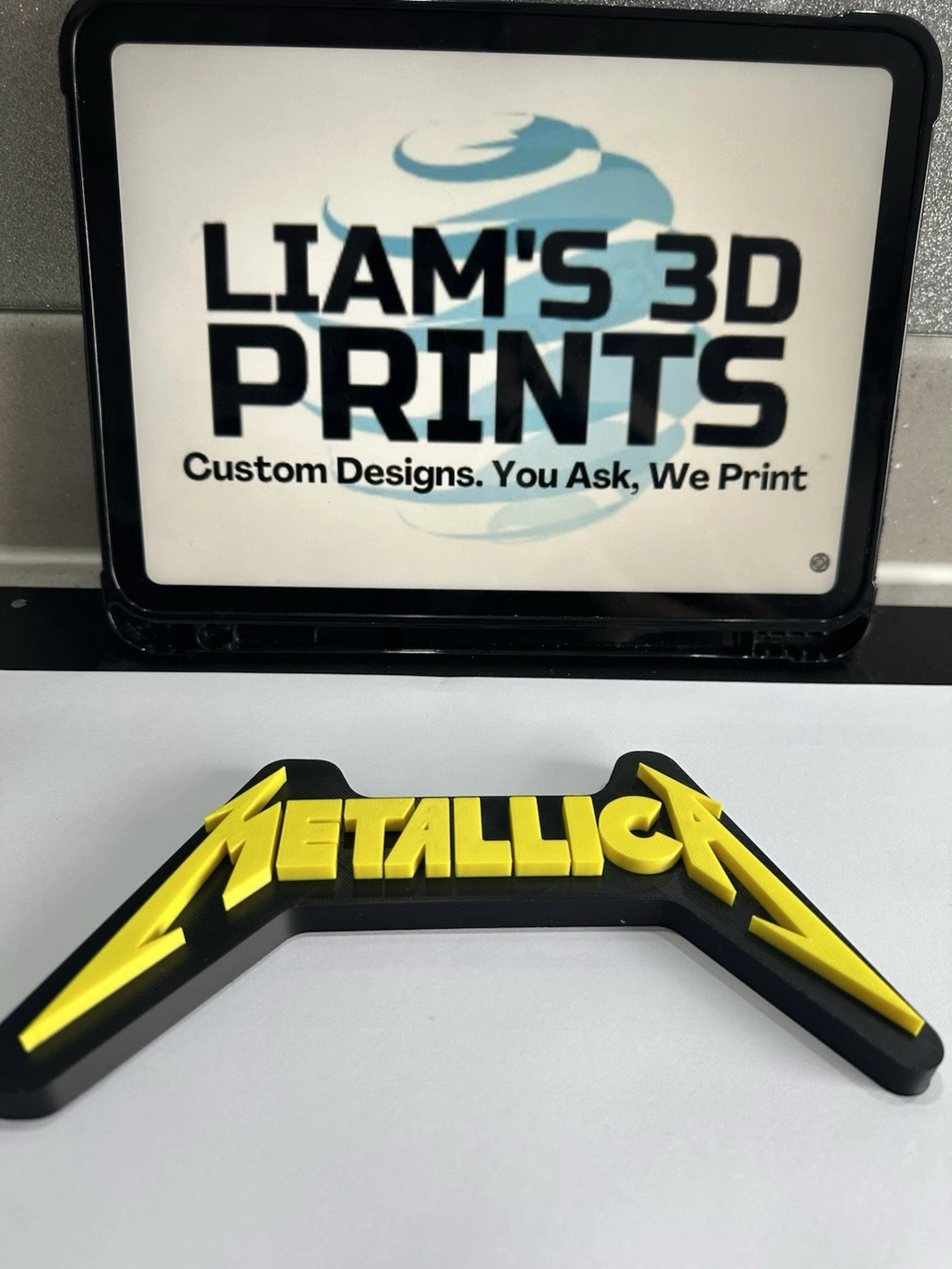 Decorative Metallica self standing sign logo display POP 3D music