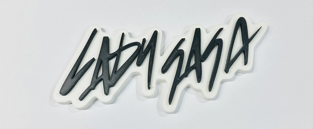Decorative Lady Gaga self standing sign logo display POP 3D music