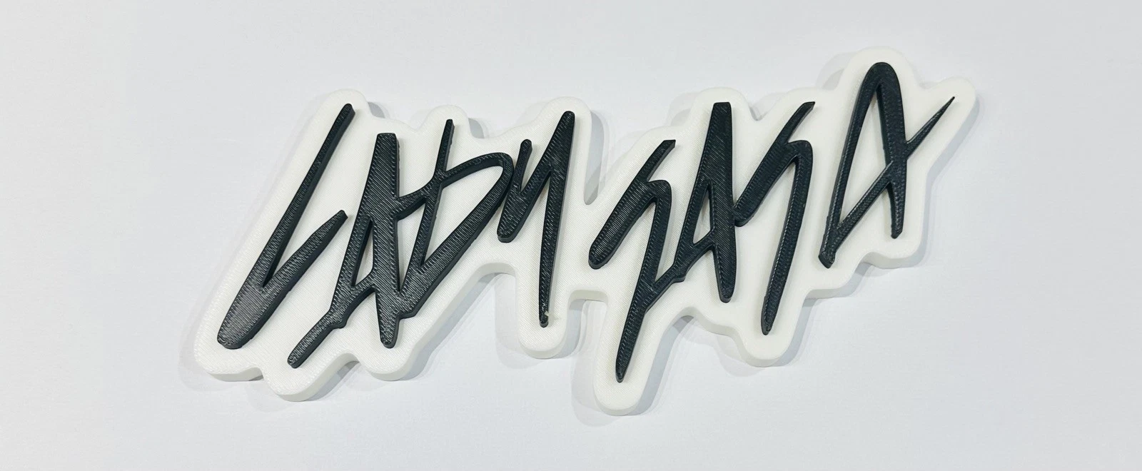 Decorative Lady Gaga self standing sign logo display POP 3D music