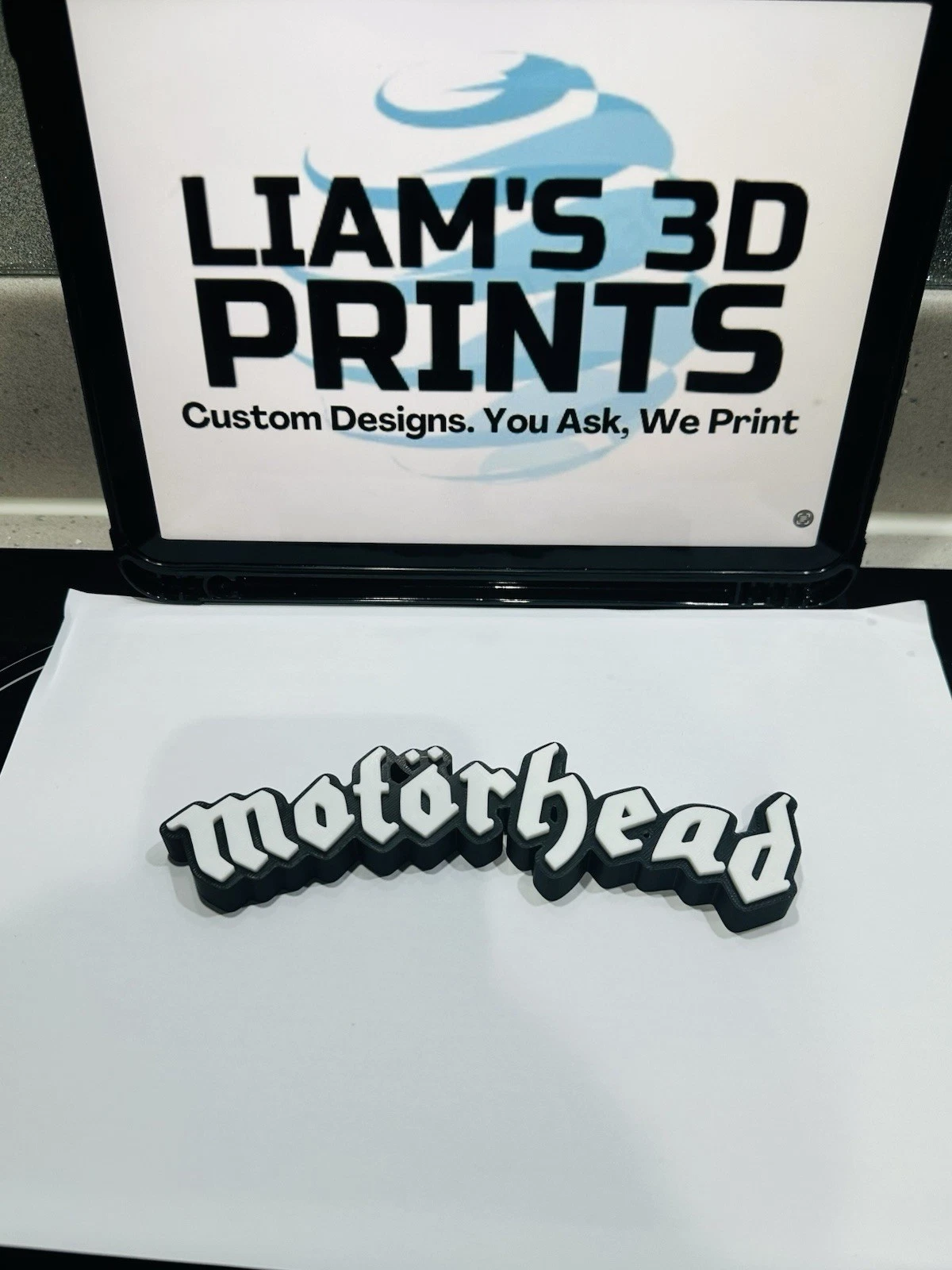 Decorative Motorhead self standing sign logo display POP 3D music