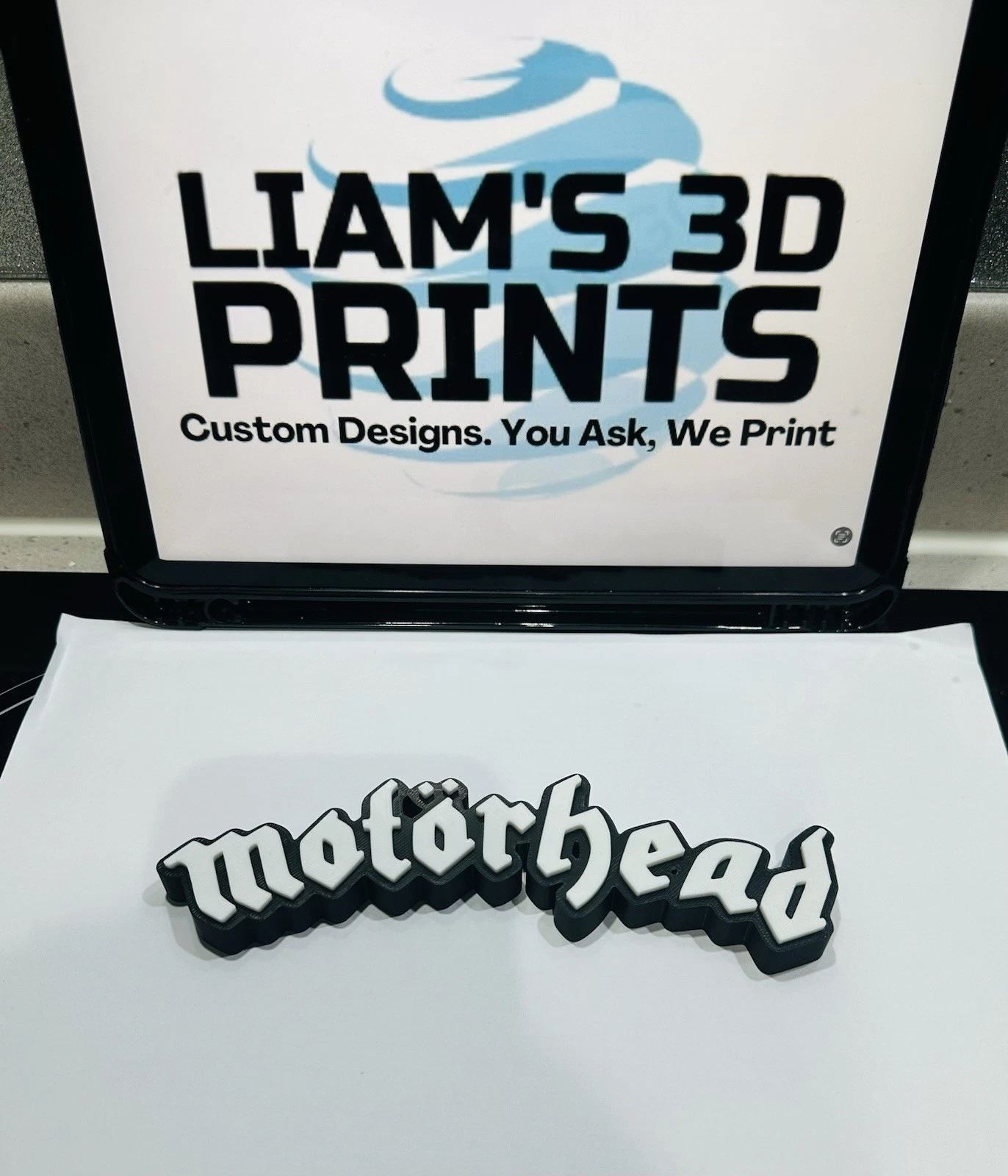 Decorative Motorhead self standing sign logo display POP 3D music