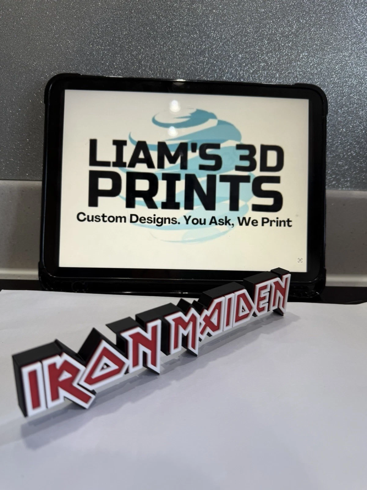 Decorative Iron Maiden self standing sign logo display POP 3D music
