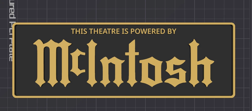 Decorative McIntosh Theatre logo Sign Display Cinema small 17.5cm Large 22cm
