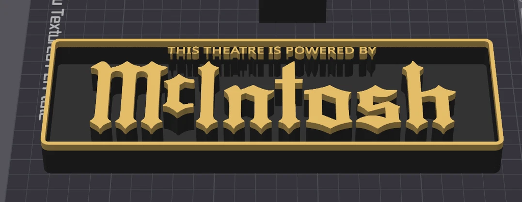 Decorative McIntosh Theatre logo Sign Display Cinema small 17.5cm Large 22cm