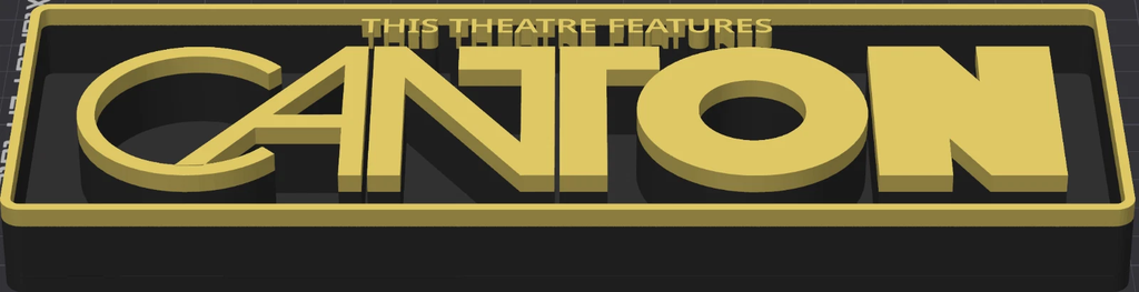 Decorative Canton logo Sign Display theatre Cinema small 17.5cm Large 22cm