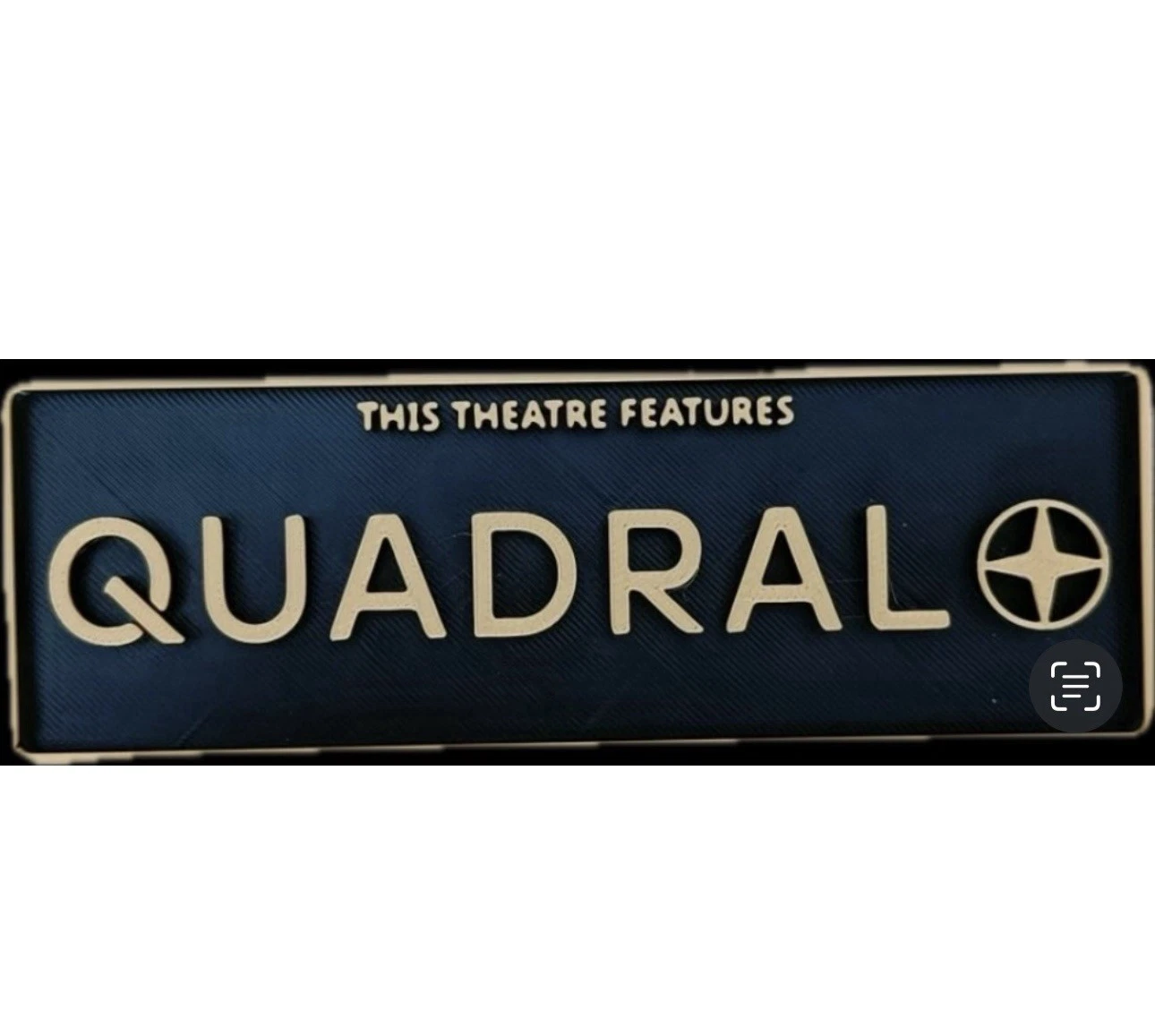 Decorative Quadral Theatre logo Sign Display Cinema small 17.5cm Large 22cm