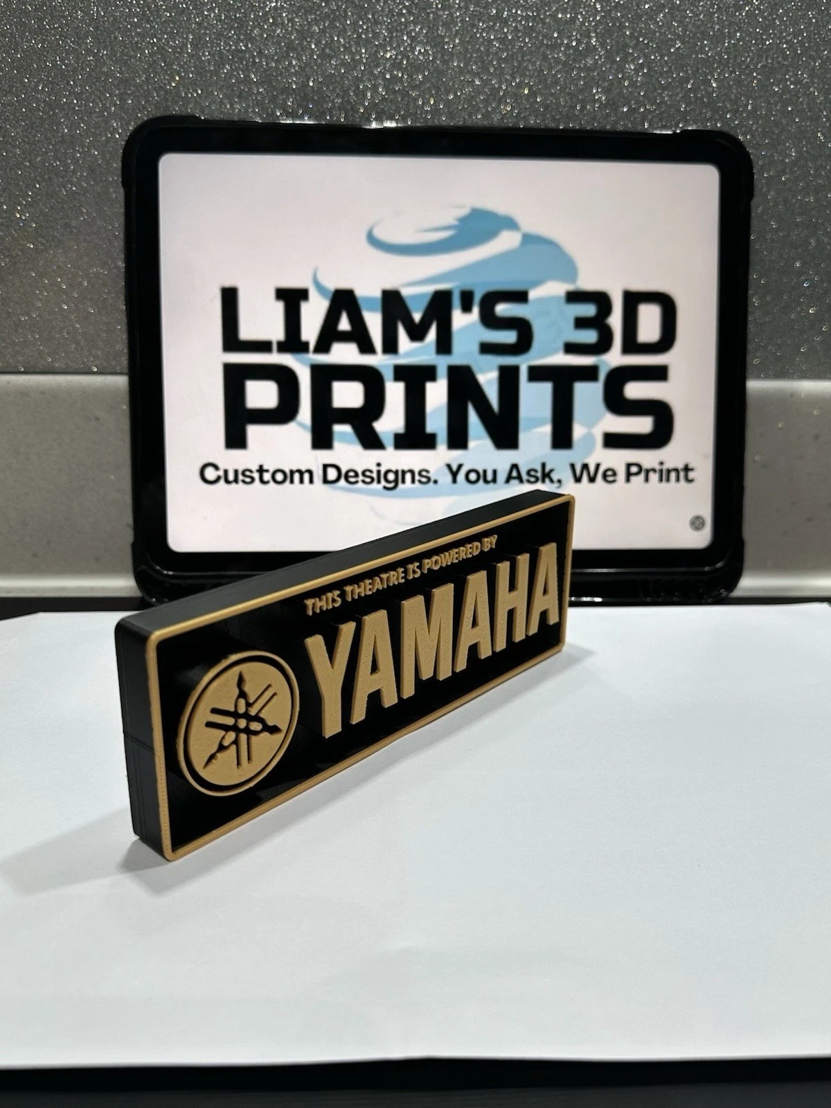 Decorative Yamaha Theatre Home Cinema Box Sign Logo Shelf Wall 3D Print 2 Sizes
