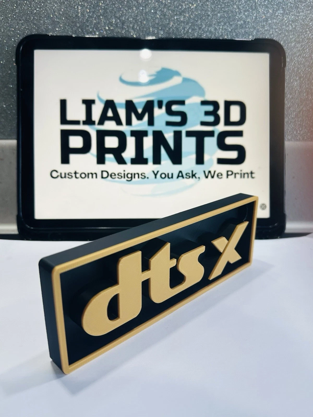 Decorative DTS X Home Cinema Box Sign Logo Shelf Wall Display 3D Print 2 Sizes