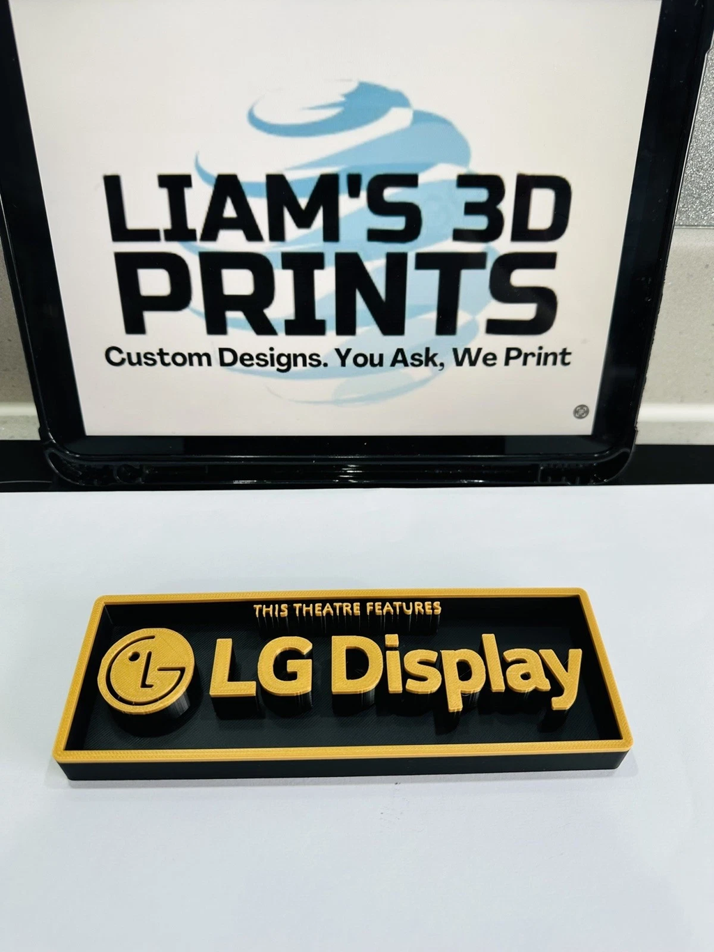 Decorative LG Theatre Home Cinema Box Sign Logo Shelf Wall 3D Print 2 Sizes