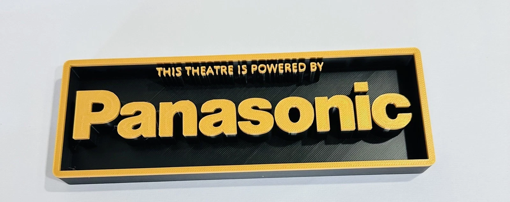 Decorative Panasonic Theatre Home Cinema Box Sign Logo Shelf 3D Print 2 Sizes