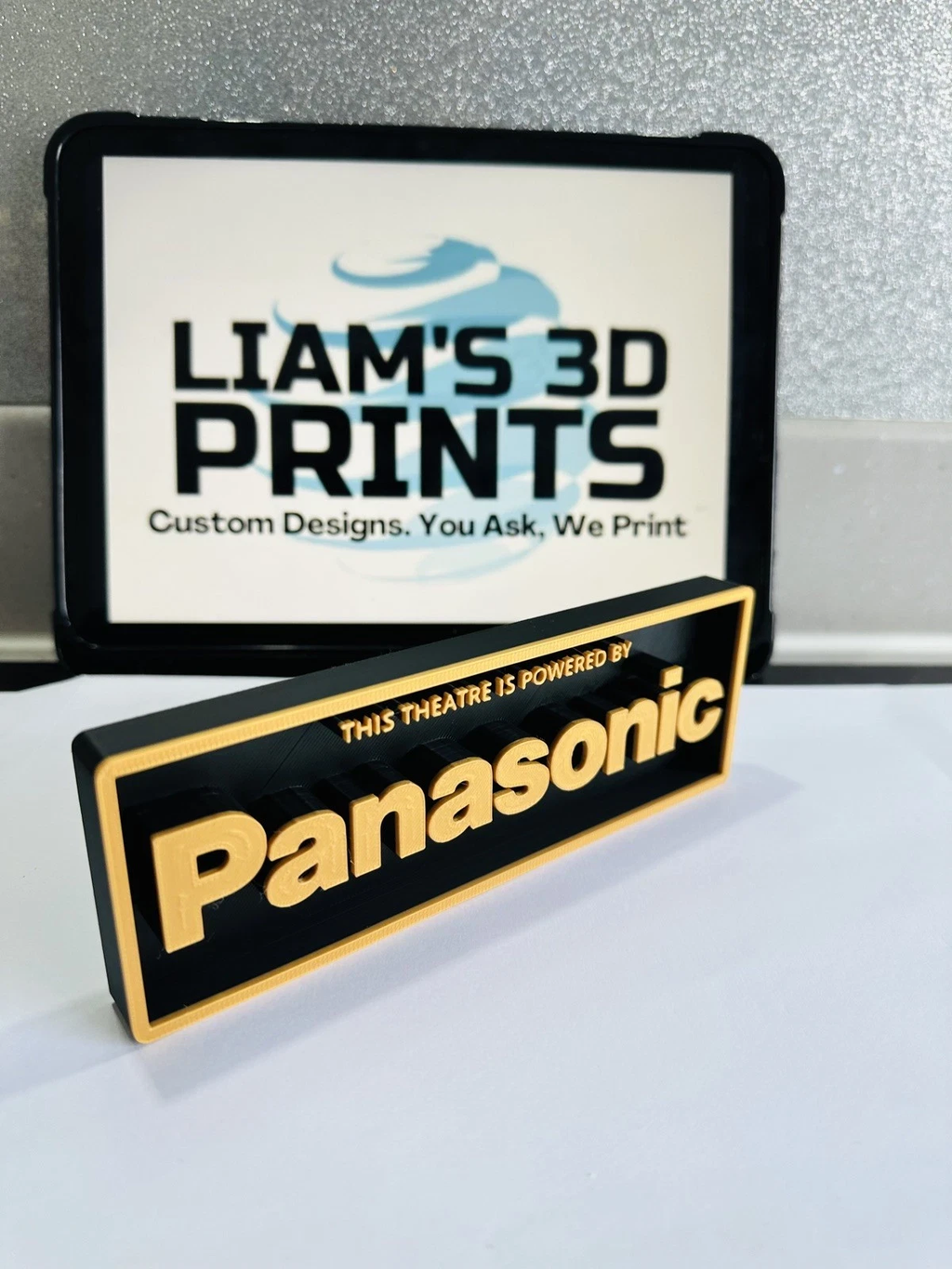 Decorative Panasonic Theatre Home Cinema Box Sign Logo Shelf 3D Print 2 Sizes