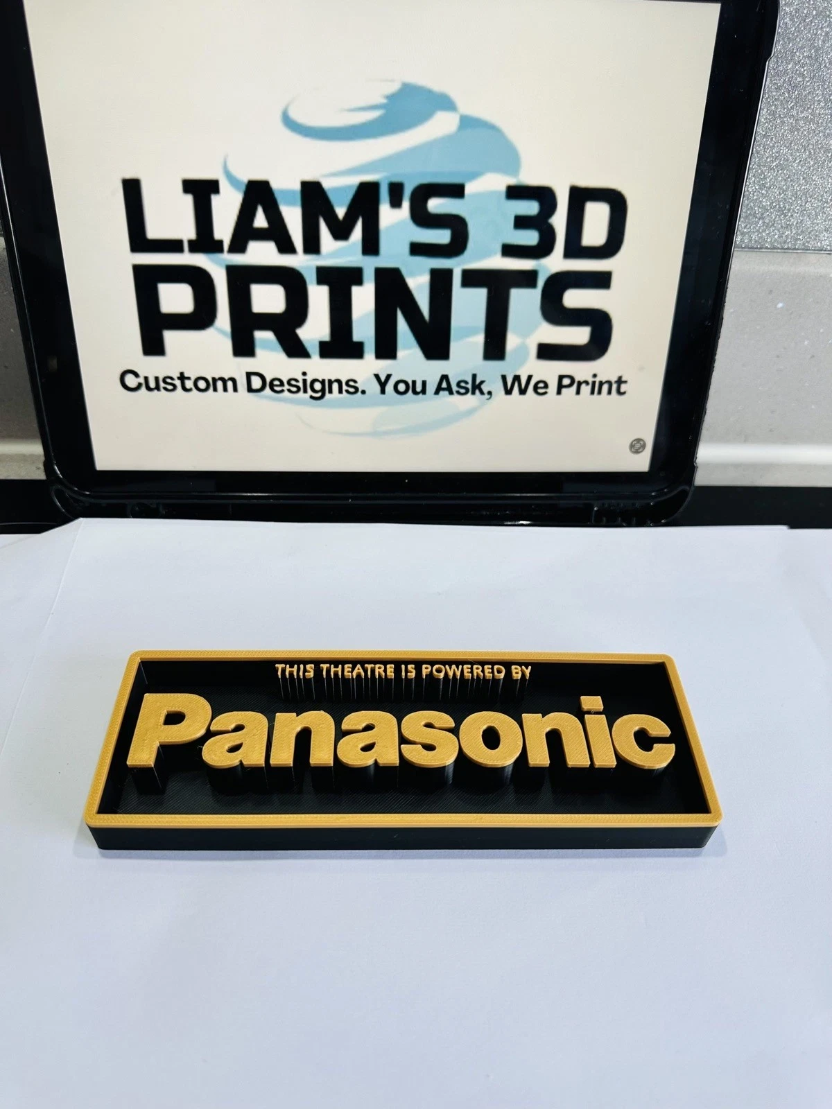 Decorative Panasonic Theatre Home Cinema Box Sign Logo Shelf 3D Print 2 Sizes