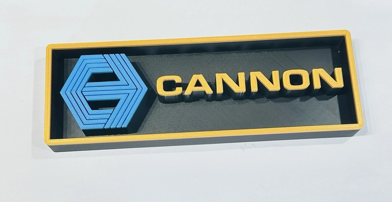 Decorative Cannon Home Cinema Box Sign Logo Shelf Wall Display 3D Print 2 Sizes