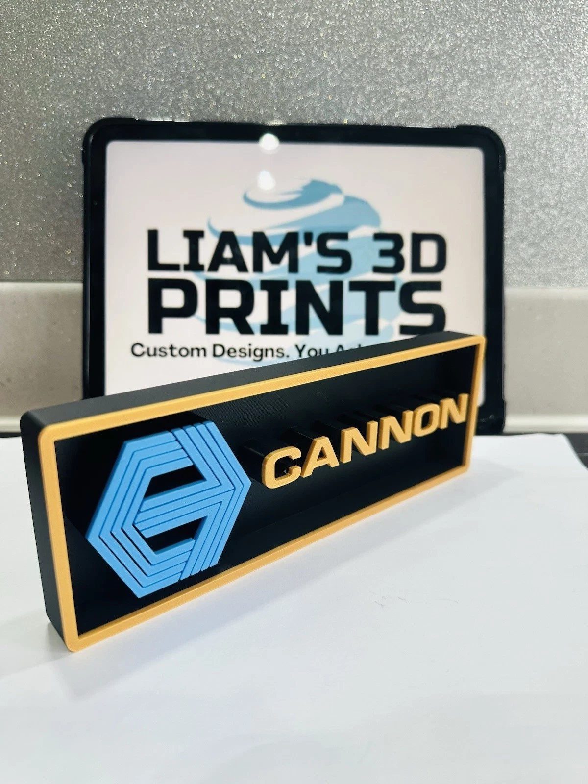 Decorative Cannon Home Cinema Box Sign Logo Shelf Wall Display 3D Print 2 Sizes