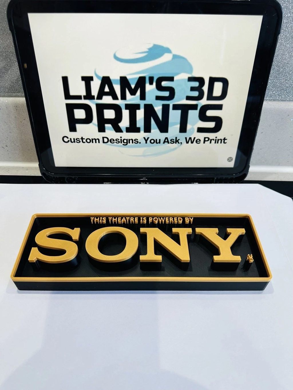 Decorative Sony Theatre Home Cinema Box Sign Logo Shelf Wall 3D Print 2 Sizes