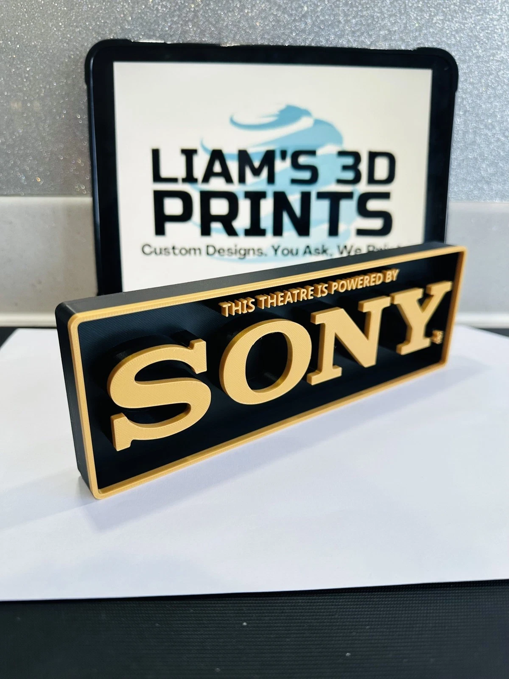 Decorative Sony Theatre Home Cinema Box Sign Logo Shelf Wall 3D Print 2 Sizes
