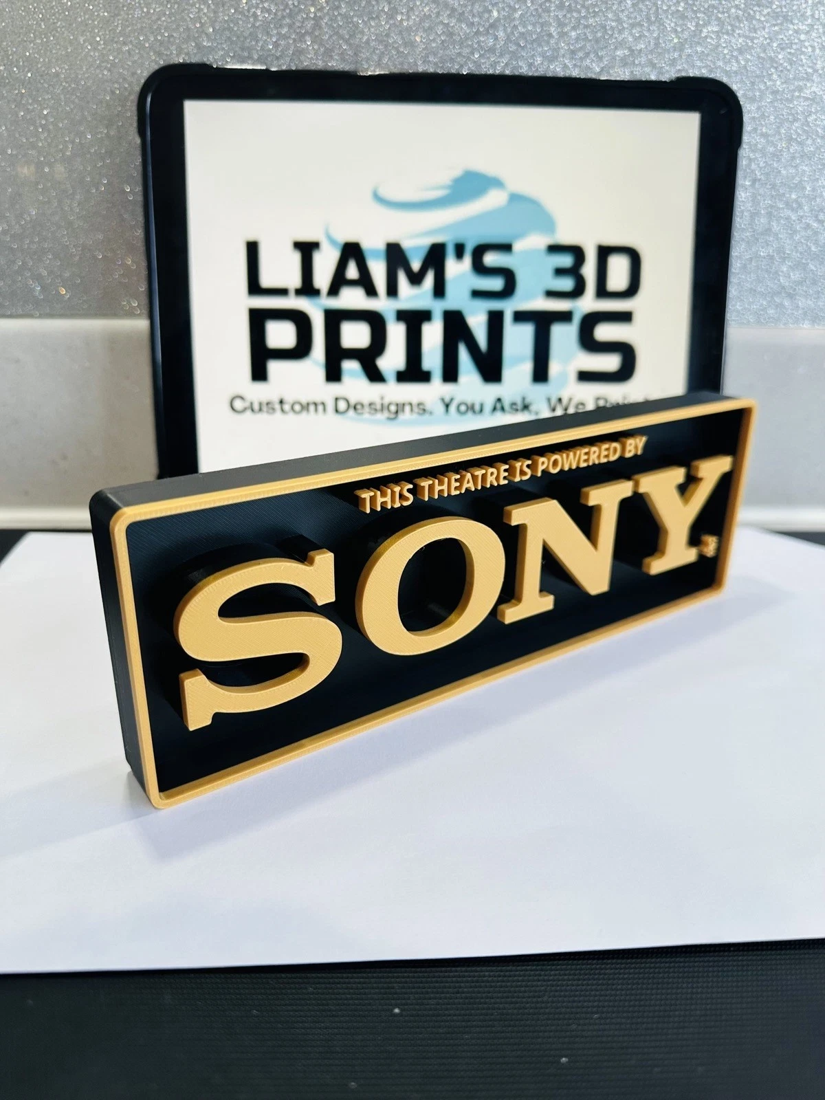 Decorative Sony Theatre Home Cinema Box Sign Logo Shelf Wall 3D Print 2 Sizes