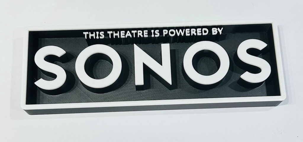 Decorative Sonos Theatre Home Cinema Box Sign Logo Shelf Wall 3D Print 2 Sizes