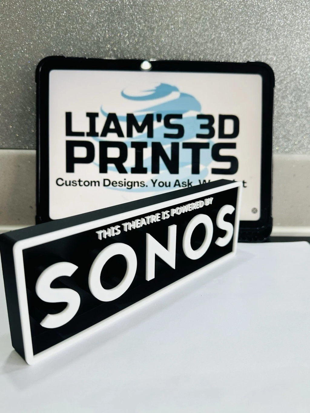 Decorative Sonos Theatre Home Cinema Box Sign Logo Shelf Wall 3D Print 2 Sizes