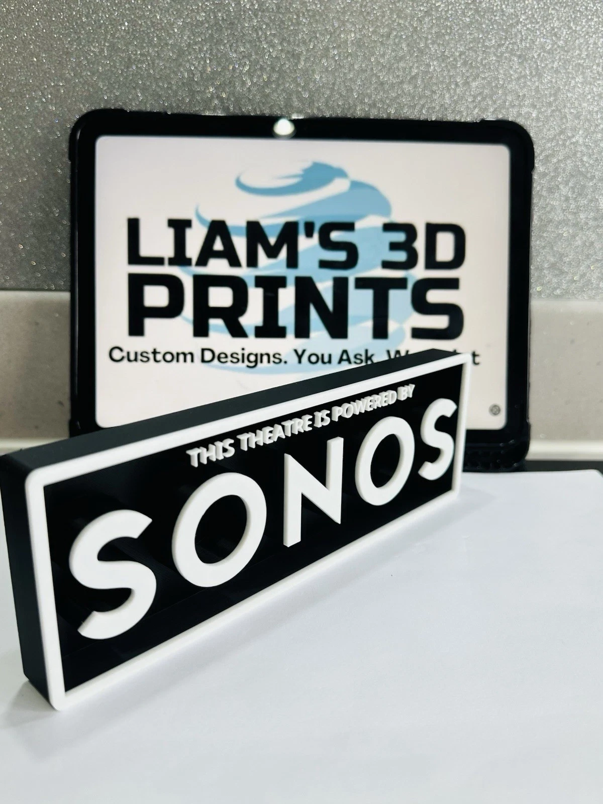 Decorative Sonos Theatre Home Cinema Box Sign Logo Shelf Wall 3D Print 2 Sizes