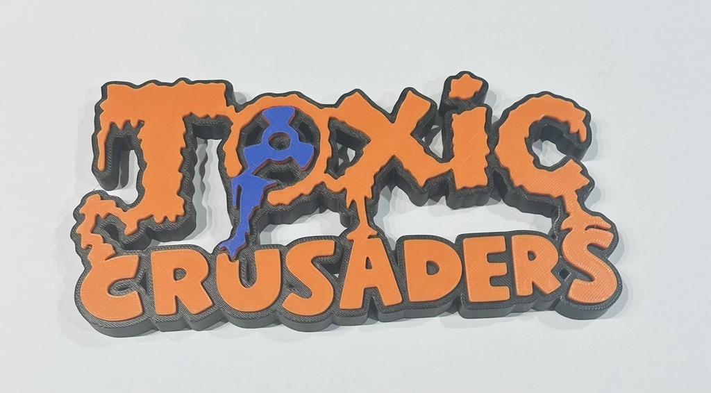 Decorative Toxic Crusaders logo Sign Display Figures Mancave Self Standing