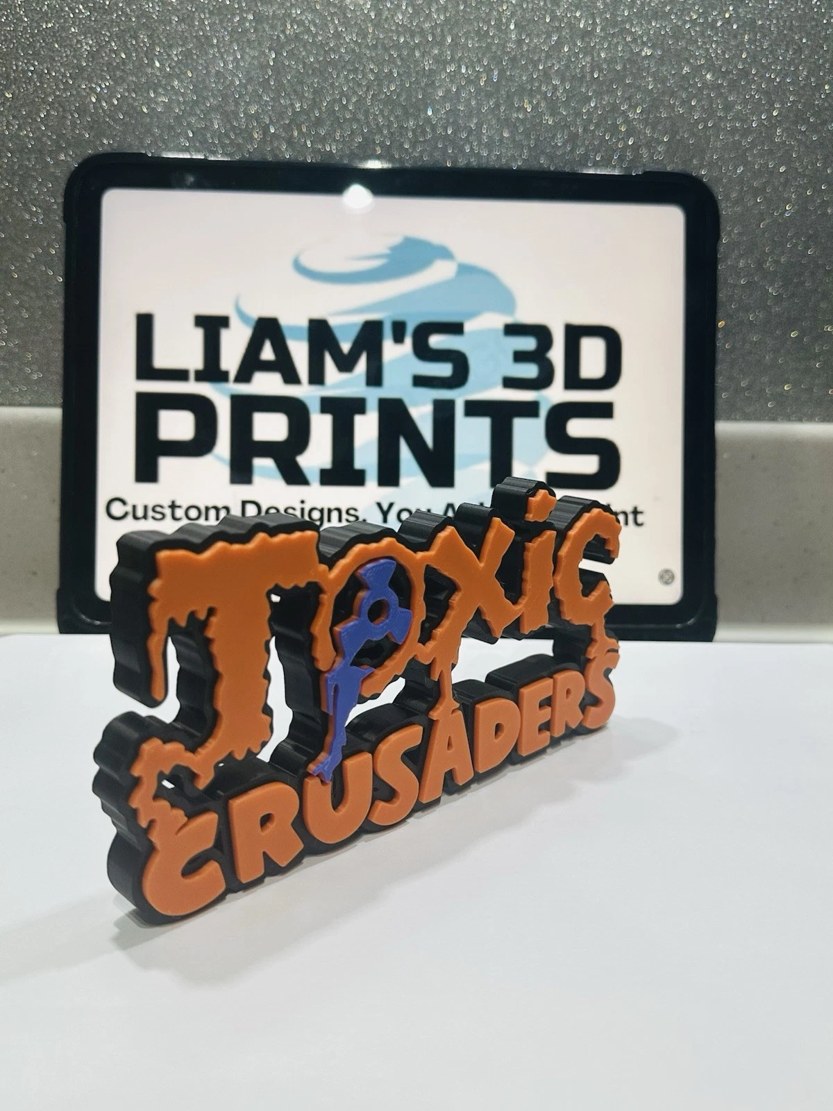 Decorative Toxic Crusaders logo Sign Display Figures Mancave Self Standing